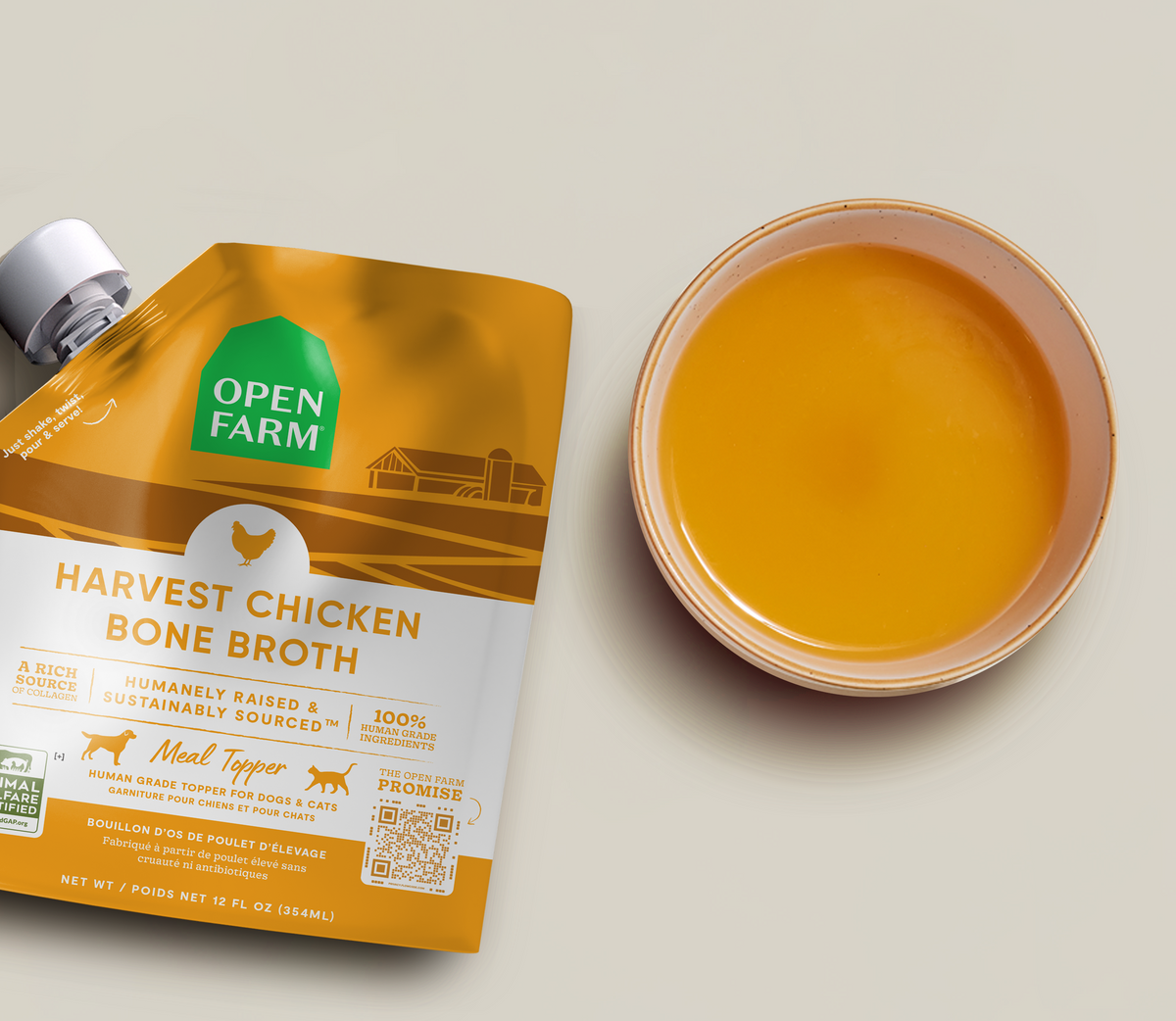 Chicken Bone Broth Food Topper for Dogs, 12 fl oz