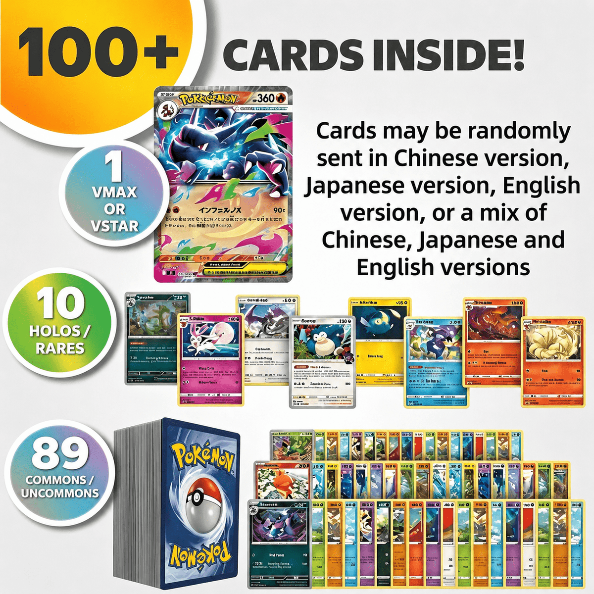 Trading Card Game 100- or 200-Card Character Assortment with Two Quantity Options and Mixed Artwork