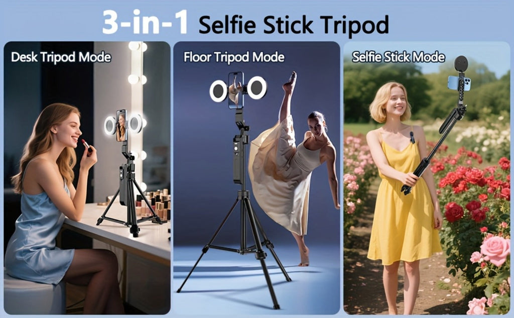 AI Face Tracking Vlogging Kit All-in-One with 70.9 Inch Tripod, LED Fill Light & Microphone