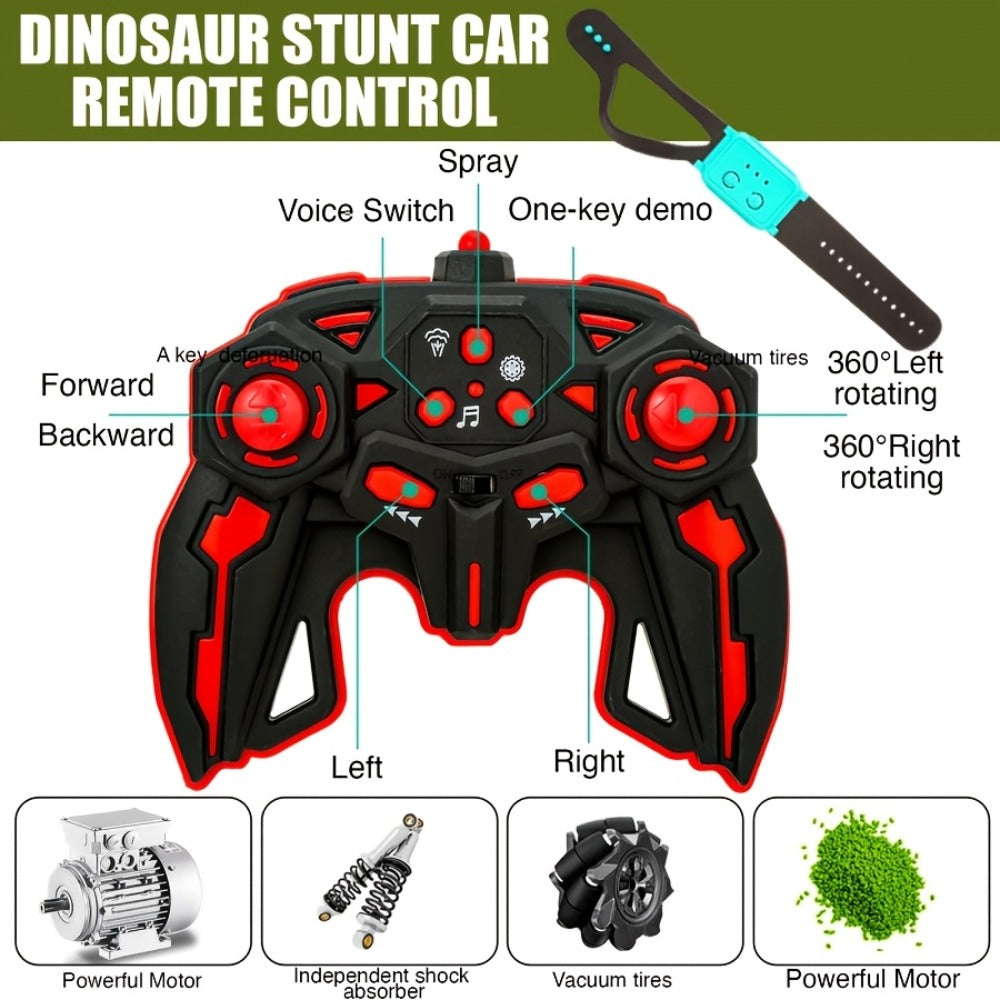 Monster Stunt RC Car with LED Lights Sound & Mist Spray – 360° Drift Remote Control Monster Truck, All-Terrain Indoor Outdoor Toy for Boys