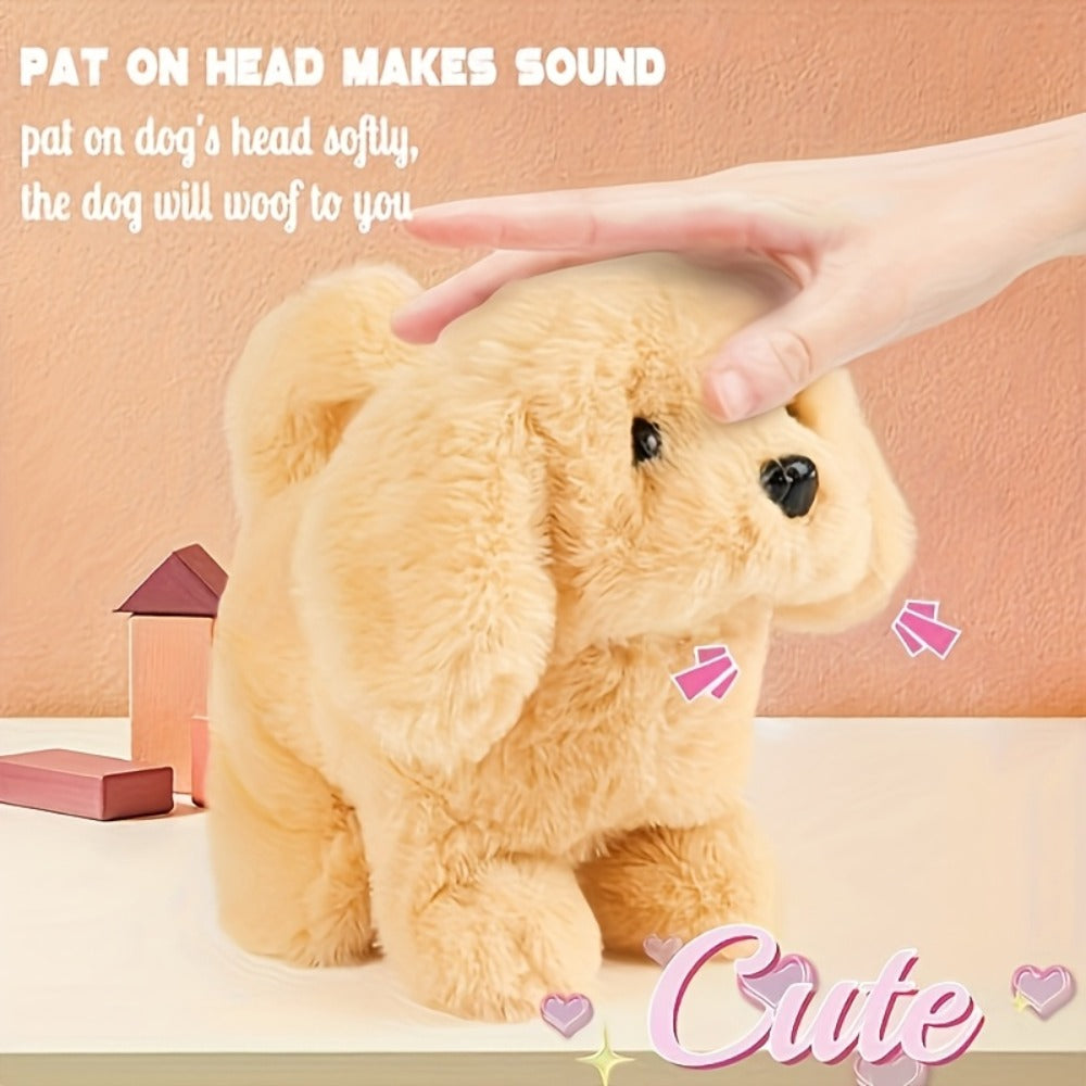 Plush Electric Puppy Toy That Walks & Barks, Interactive Electronic Pet with Plush & Gift Box, Parent-Child Companion