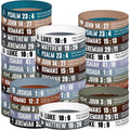 Bible Verse Silicone Wristbands 40pc Set Christian Inspirational Bracelets for Men Women Sobriety Easter Party Favors Charity Fundraising