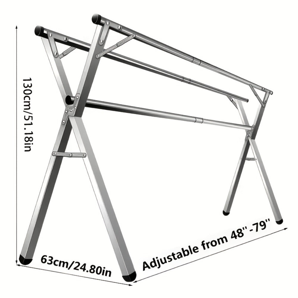 Clothes Drying Rack Collapsible Freestanding, Heavy Duty Stainless Steel Laundry Drying Rack Indoor Outdoor