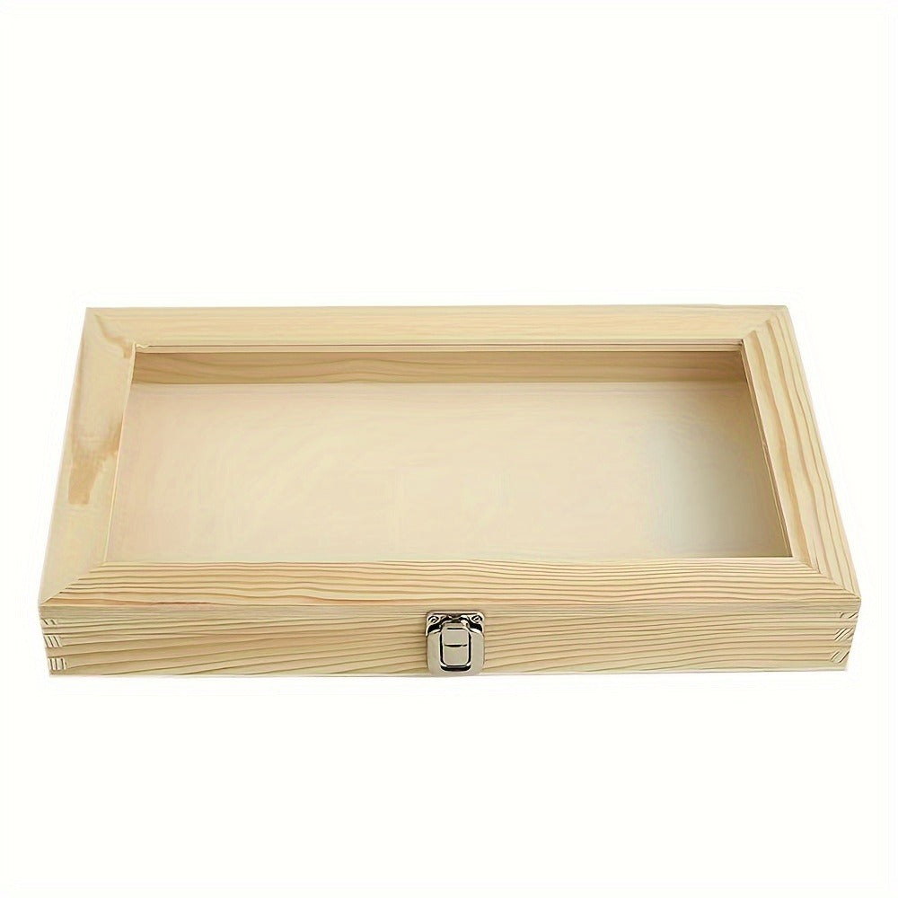 Jewelry Box, Wooden Drawer Display Organizer with Acrylic Window and Buckle Lock in One- or Two-Piece Sets