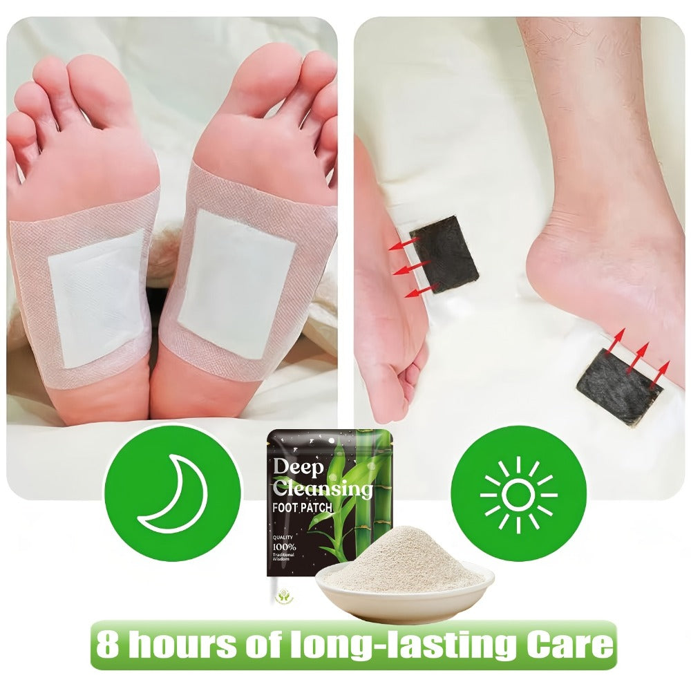 Detox Foot Patches with Bamboo Vinegar Ginger & Lavender – Natural Plant Formula Deep Cleansing Overnight Foot Pads