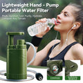 Portable Hand-Pump Water Filter Kit with Green Pump, Clear Hose, Filter Cartridge, Bag and Pictured Accessories