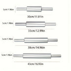 Stainless Steel Rolling Pin, Professional Non-Stick Dough Roller with Non-Slip Grip and Rounded Ends, Easy to Clean Baking Rolling Pin