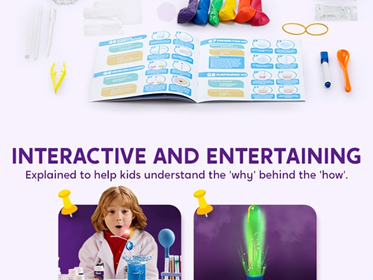 STEM Science Kit for Kids 50+ Experiments, Crystal Tree Growing Kit, Lava Lamp, Volcano Chemistry Set