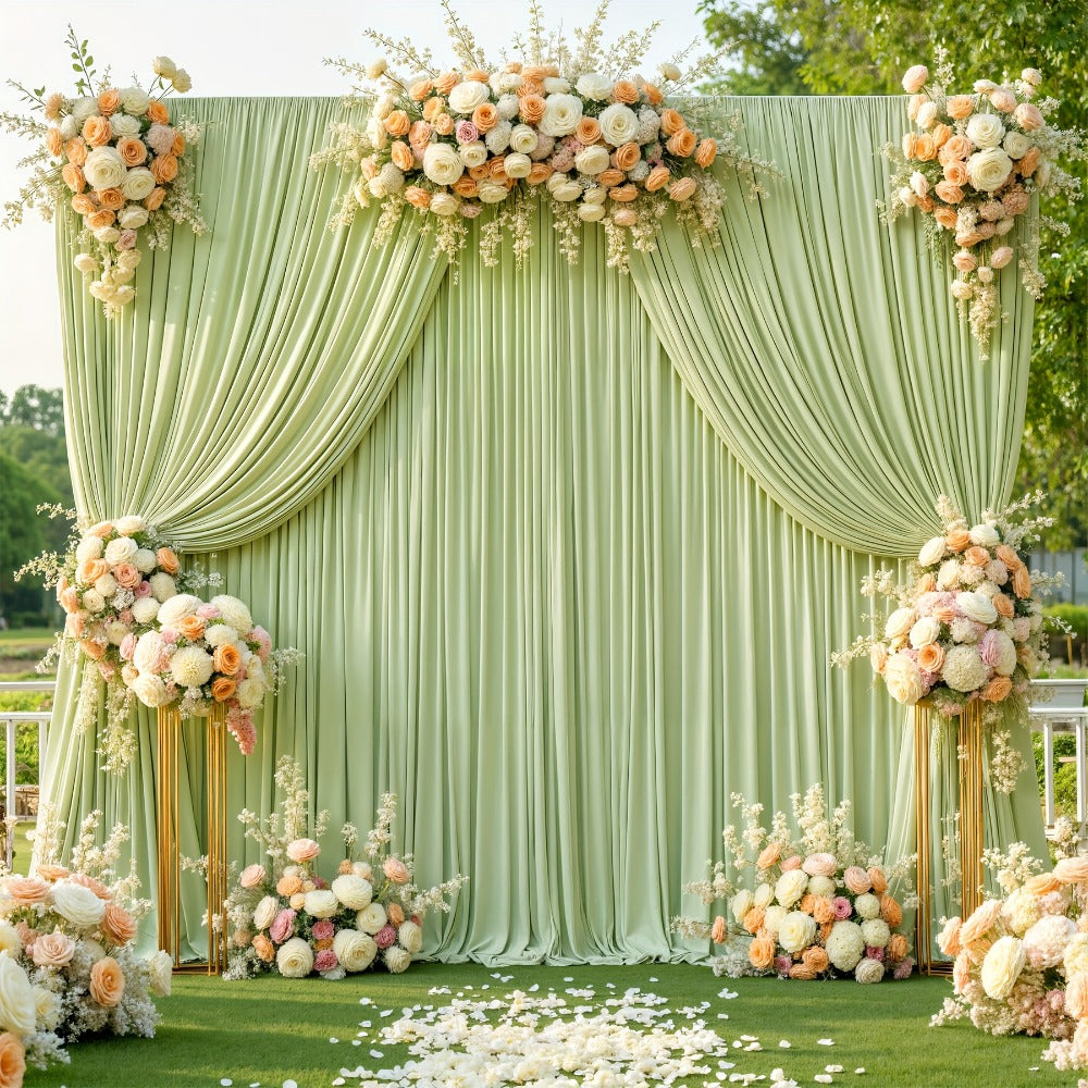Backdrop Curtains 4 Pack 59x118 Inch, Wrinkle-Resistant Non-Transparent Party Decoration Fabric with Pole Pocket