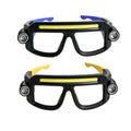 LED Headlamp Glasses 2-Pack, Head-Worn Flashlight with Flashing Mode for Night Running, Cycling, Fishing, Camping, Hiking