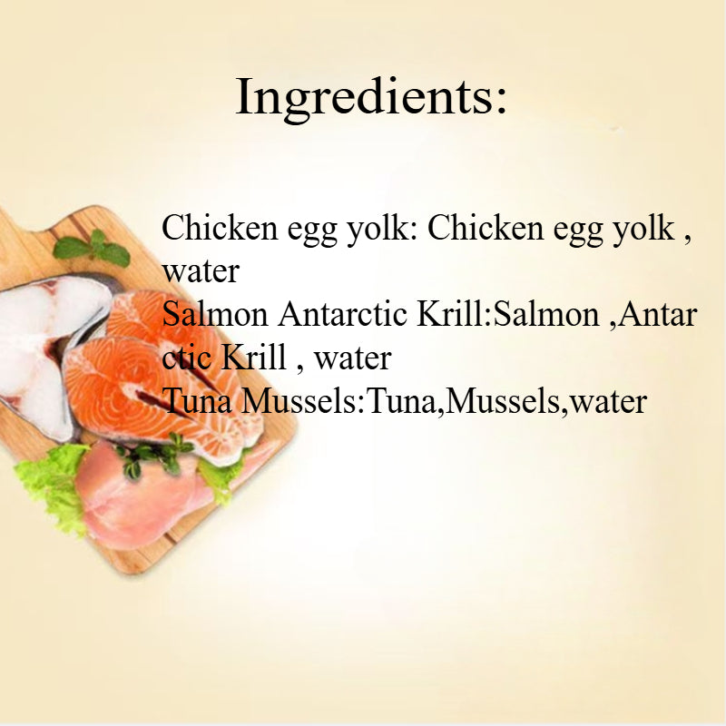 180-Piece Mixed Wet Cat Treat Strips in Chicken-Egg, Salmon-Krill and Tuna-Mussel Blends Pictured