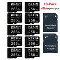 256MB Micro SD Card 10 Pack with SD Adapter, KEXIN High Speed TF Memory Cards Bulk Set for Car Audio