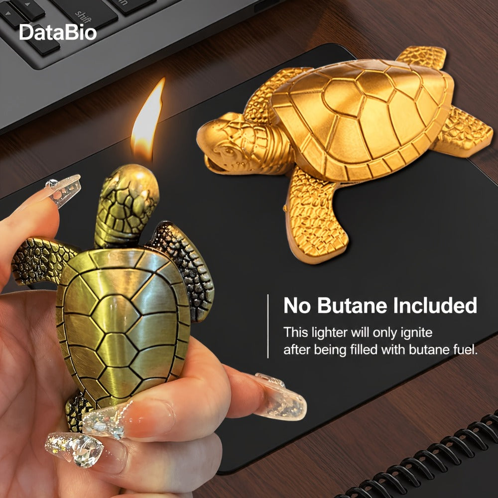 Turtle Lighter Refillable Flame - Creative Novelty Butane Lighter with Adjustable Flame, Aluminum Alloy Shell