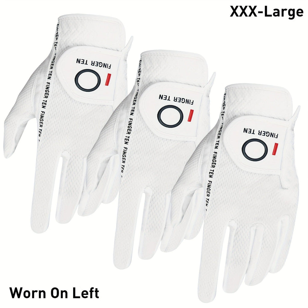 Wet Weather Golf Gloves Rain Grip 3-Pack for Men | Breathable Water-Resistant Golf Gloves for Left & Right Hand