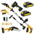 Cordless 3-in-1 Pole Saw, Mini Chainsaw and Blower Set in Yellow, Red-Black or Black Packages