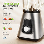 Countertop Blender with 52oz Glass Jar & 22oz Travel Cup, 3-Speed Smoothie Blender for Frozen Fruit Drinks
