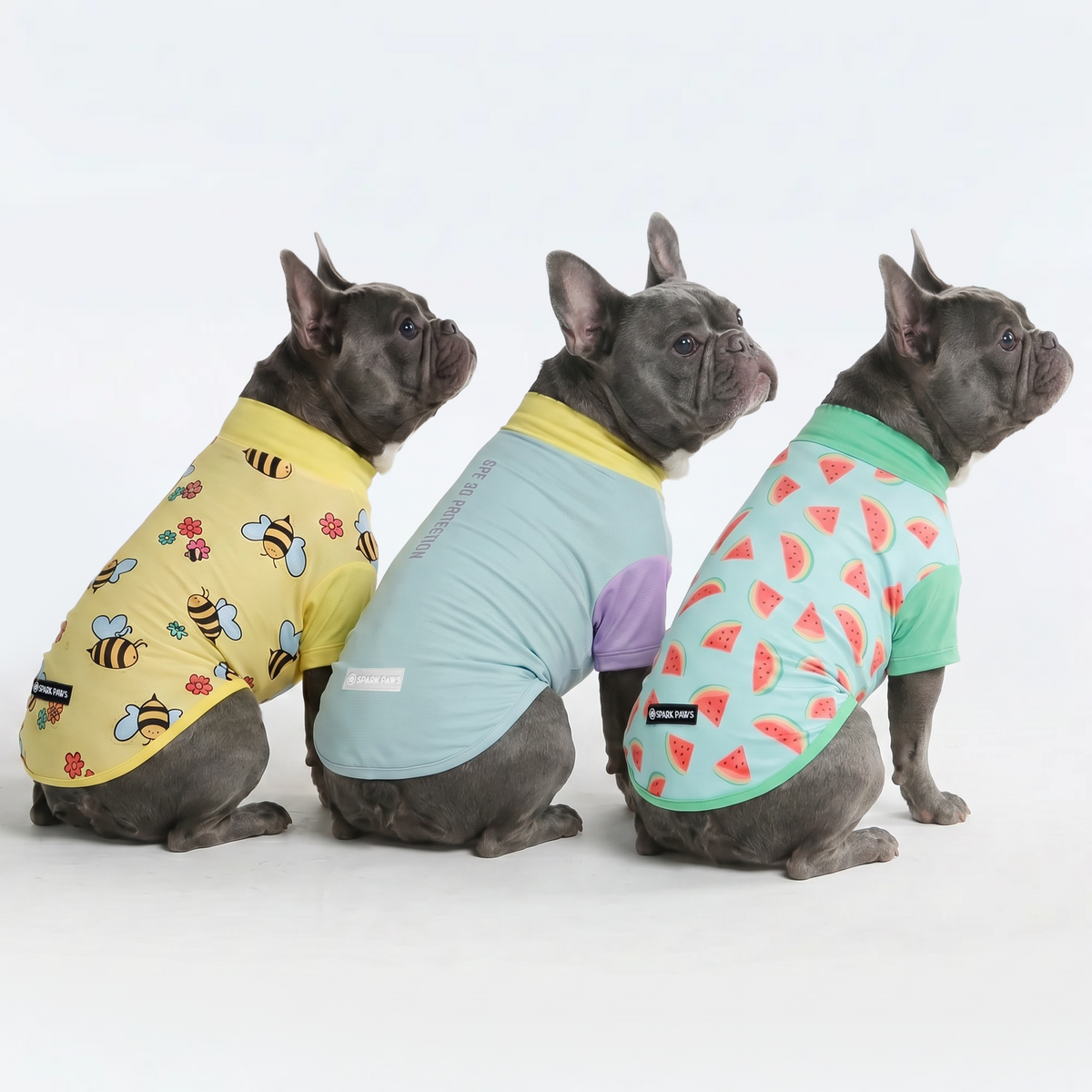 UPF 30 Dog Sun Shirt, Breeze Bees Watermelon / L