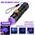 UV Flashlight Black Light 395nm USB Rechargeable - Ultraviolet Torch with 3 Modes for Pet Stain Detection