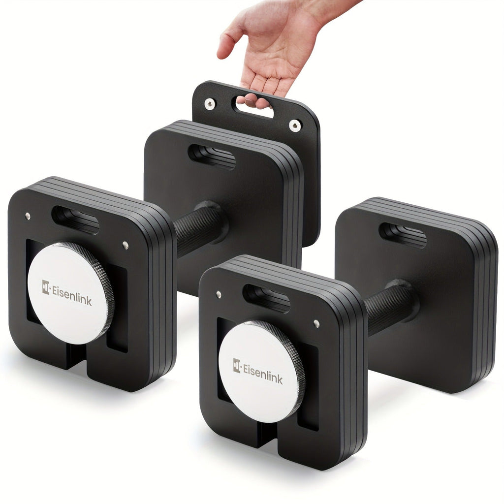 Quick-Lock Adjustable Dumbbell Set 10–80LB – 5LB Increments Square Weight Plates for Home Gym Fitness, Compatible Longer Screws & Add-On