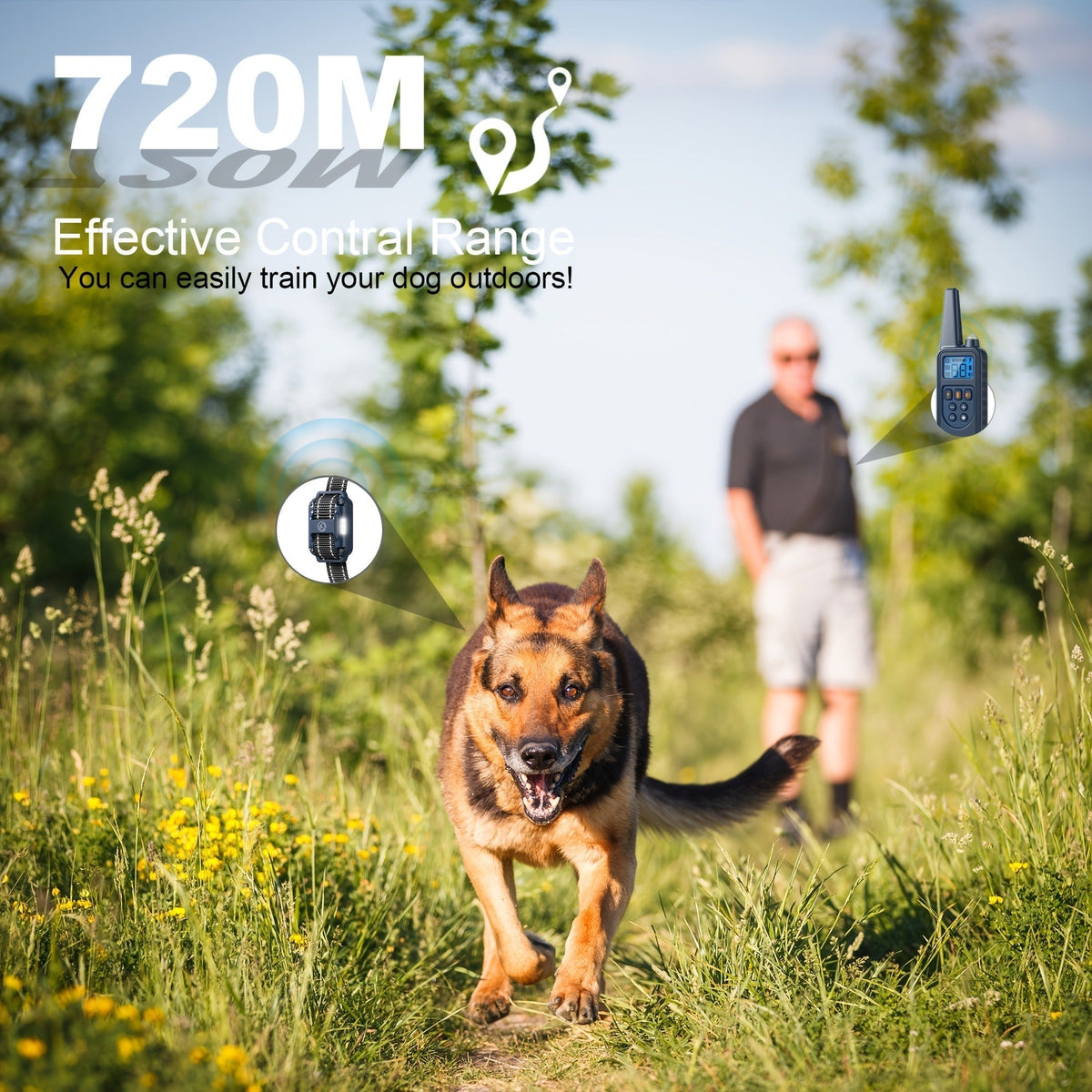 Dog Training Collar Remote Set with LED, Beep, Vibration and Static Modes for One, Two or Three Receivers