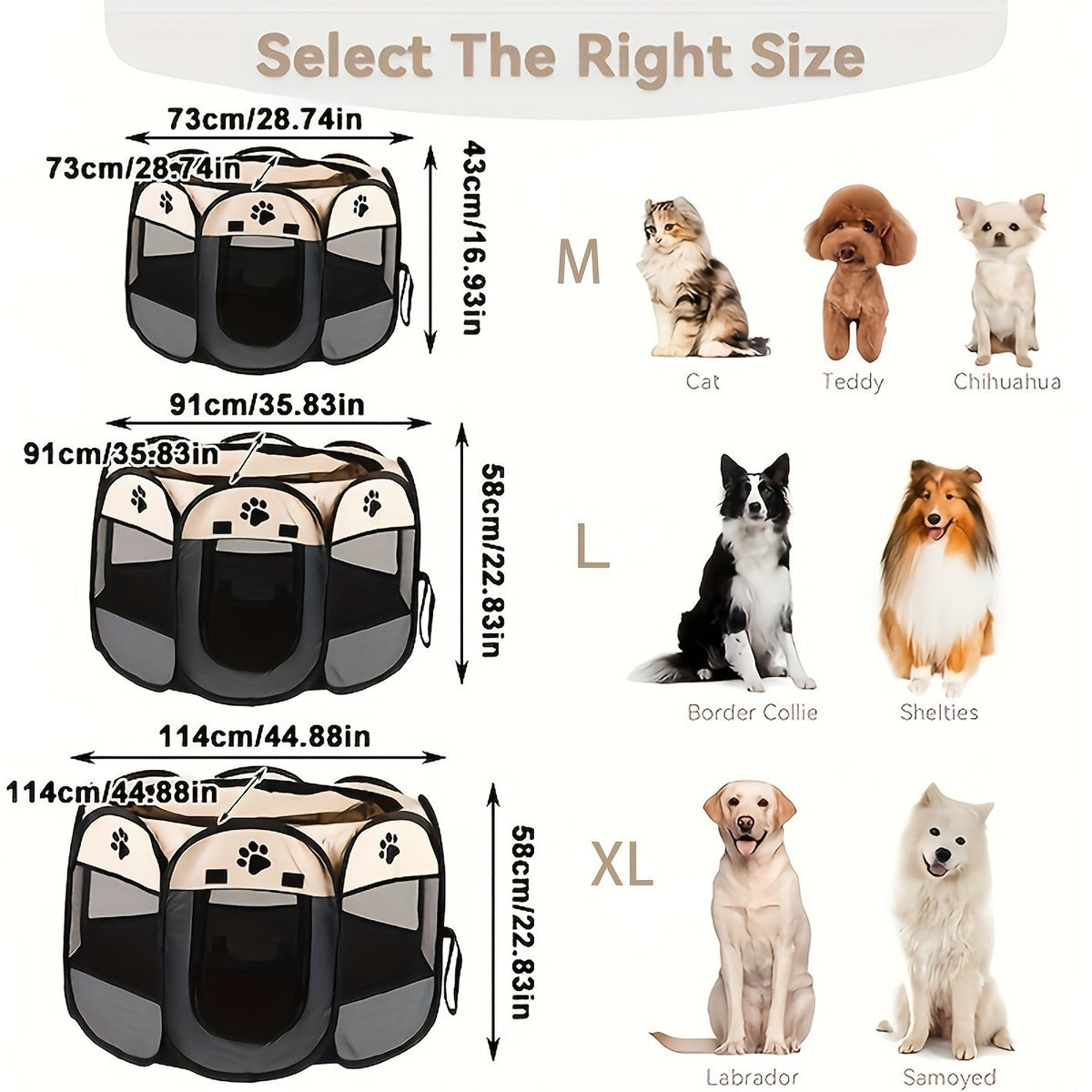 Foldable Octagonal Pet Tent & Playpen – Oxford Cloth Scratch-Resistant Dog Cage & Cat Kennel for Indoor & Outdoor Use