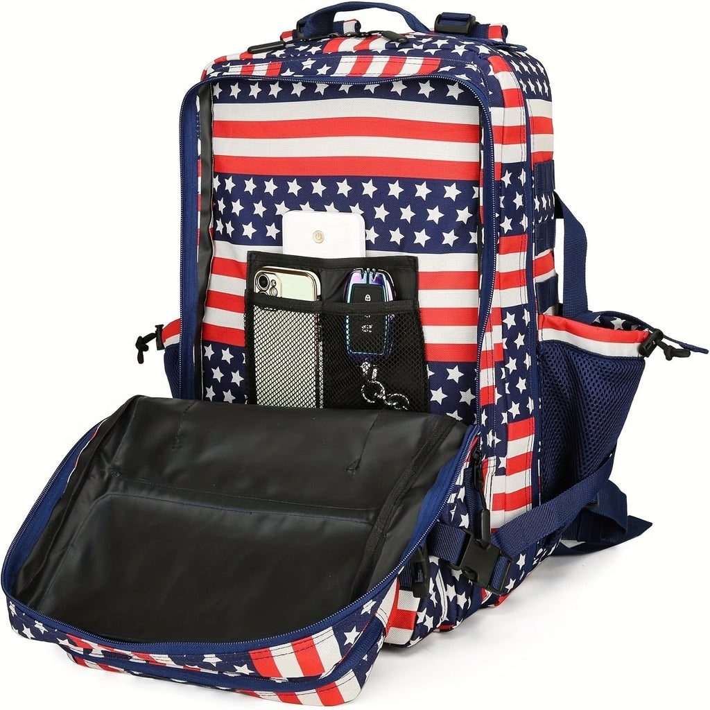 Flag Design Hiking Backpack 20L Tactical Daypack Waterproof Camping Travel Bag Cycling Fitness Outdoor Sports Backpack Independence Day Gift