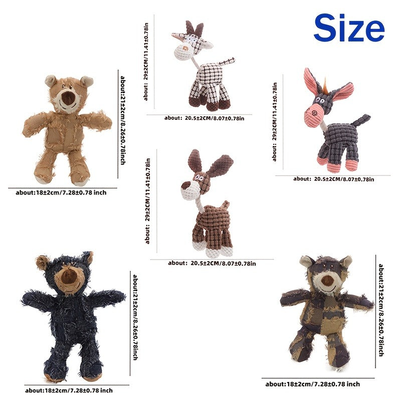 Teething Toys, Squeaky Dog Toys 6 Pack – Plush Stuffless Chew Toys for Small Medium Large Dogs, Durable Teething Toys for Aggressive