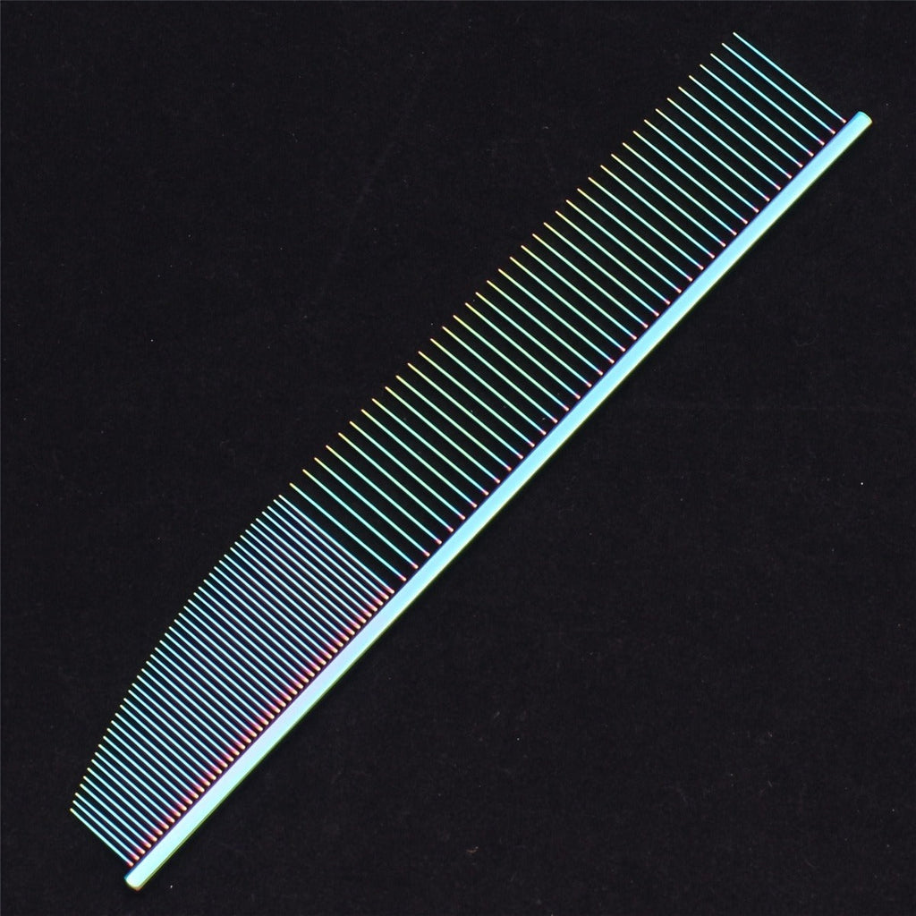 Pet Grooming Comb with Stainless Steel Teeth & Aluminum Handle – Professional Detangling Dematting Comb for Dogs & Cats, Removes Knots