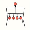 Shooting Target Stand with 4 Rotating Targets – Metal Frame Practice Target for Indoor & Outdoor Training