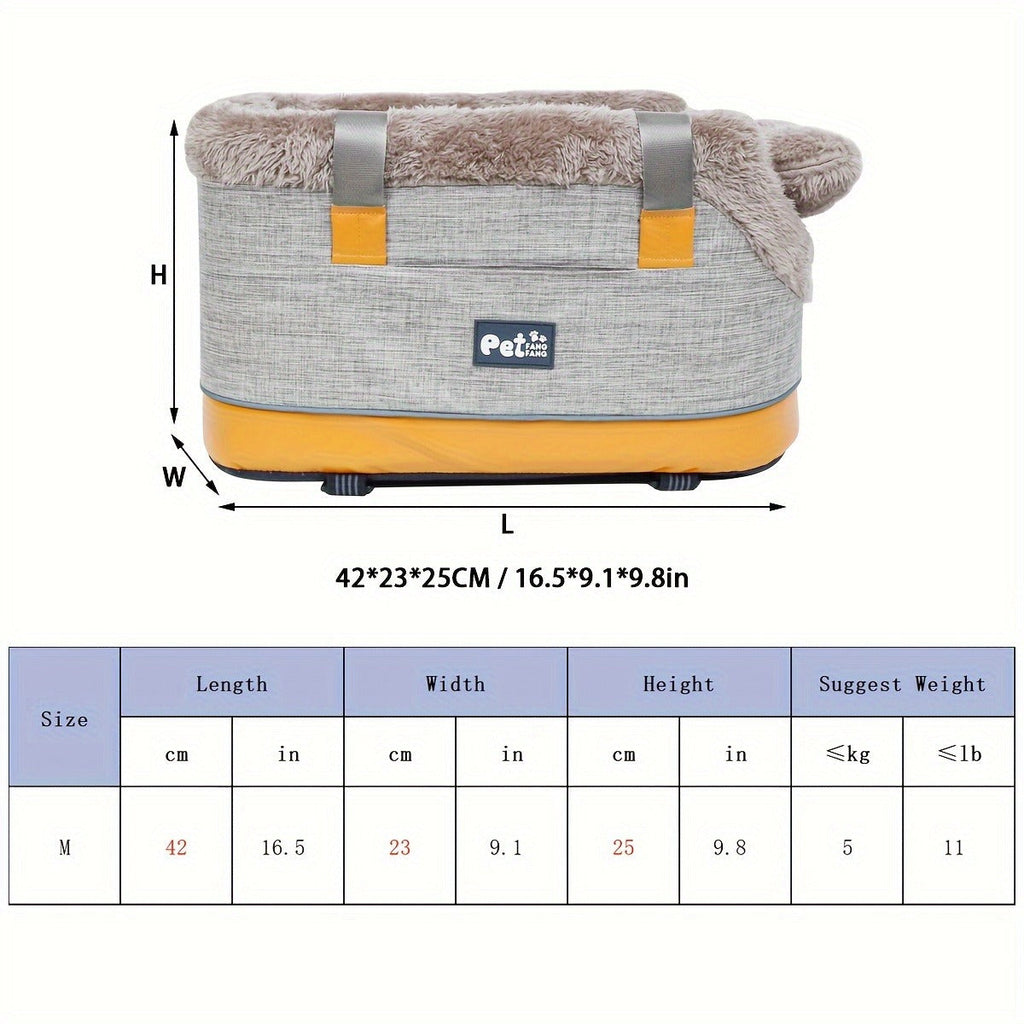 Pet Car Seat Carrier Bag Portable Safety Booster Seat for Dogs & Cats – Foldable Travel Bag with Car Pad, Secure Outing Bag