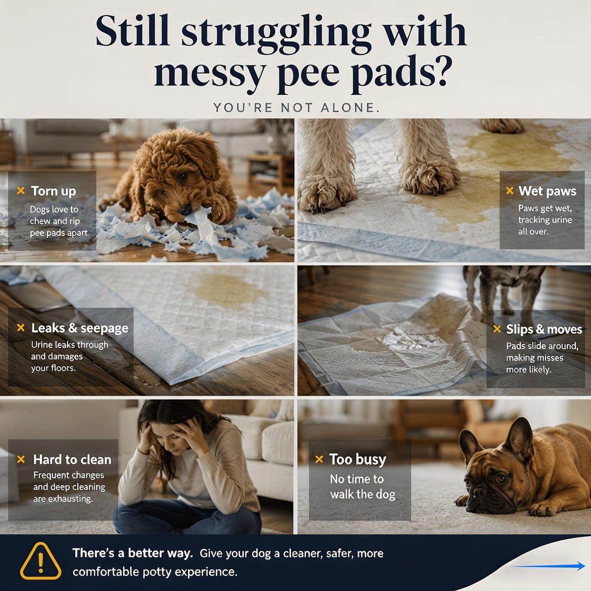 Indoor Dog Potty Tray with Removable Grating – Leak-Proof Puppy Training Toilet, Washable Pee Pad Holder for Apartments