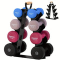 Weight Rack Stand 4-Tier A-Frame with Wooden Handle – Space-Saving Dumbbell Storage for Home Gym, Holds 5–15LB Hex & Rubber Dumbbells
