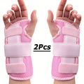 Wrist Brace with Double Splint Support & Triple Compression – 1 Pair Breathable Hook-and-Loop Wrist Guard for Sports