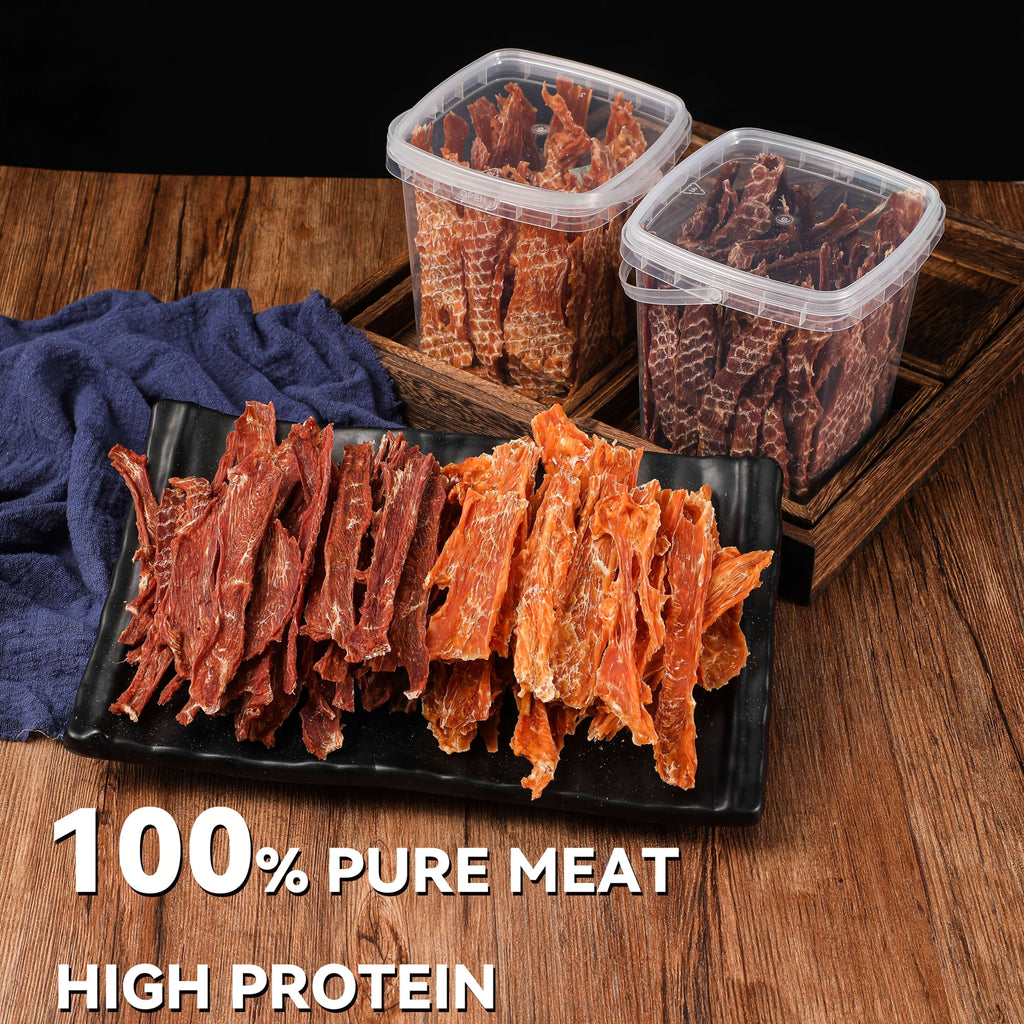 Dog Treats Duck Jerky Bundle with Bite, Duo and Mixed Chew Choices in Five Retained Pack Options