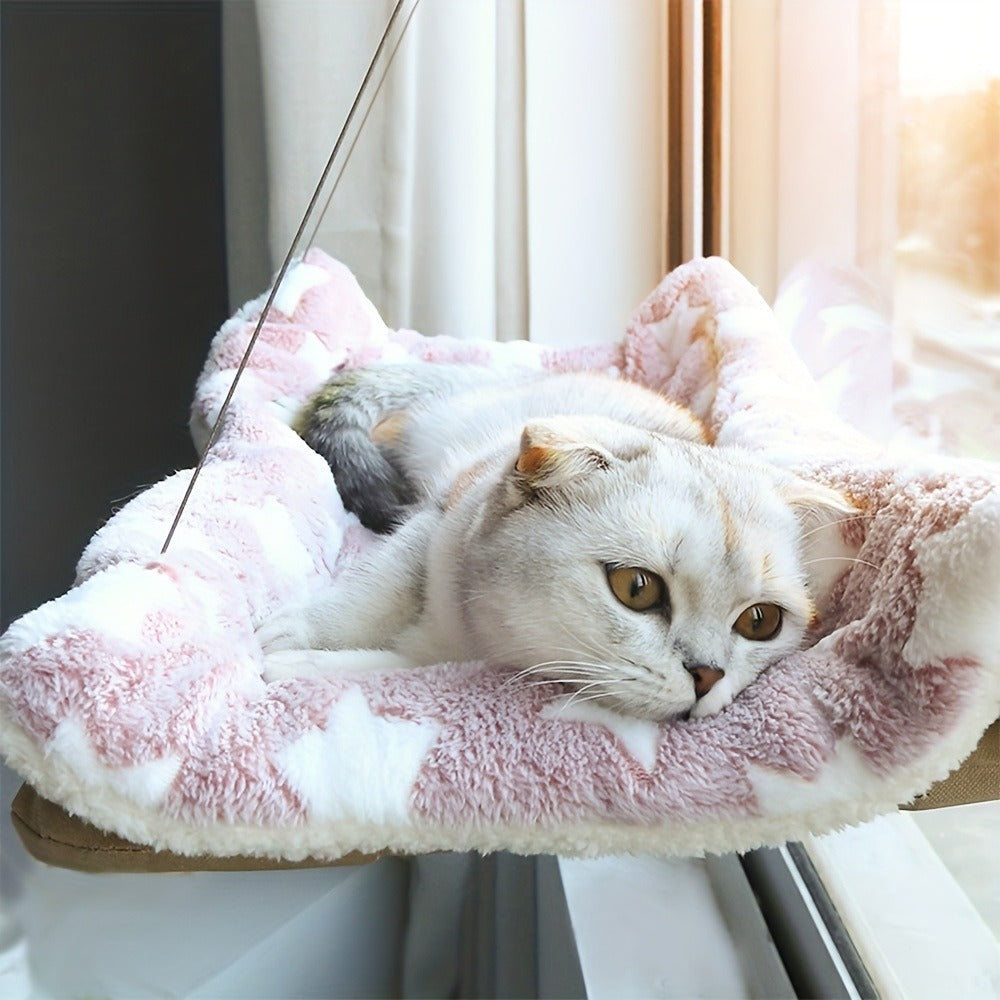 Cat Window Hammock Bed Ultra Soft – Cozy Cloud Plush Perch for Cats, Secure Suction Cup Mount Window Seat