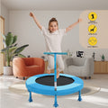 36 Inch Kids Indoor Trampoline with Handle – 7-Leg Safety Design, 2.0mm Steel Frame, 28 Coil Springs, Non-Slip Feet, PP Jump Mat
