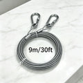 Stainless Steel Dog Leash Reflective Rust-Resistant Heavy Duty Cable Tie-Out for Medium Large Dogs Outdoor Yard Camping 3XL 4XL