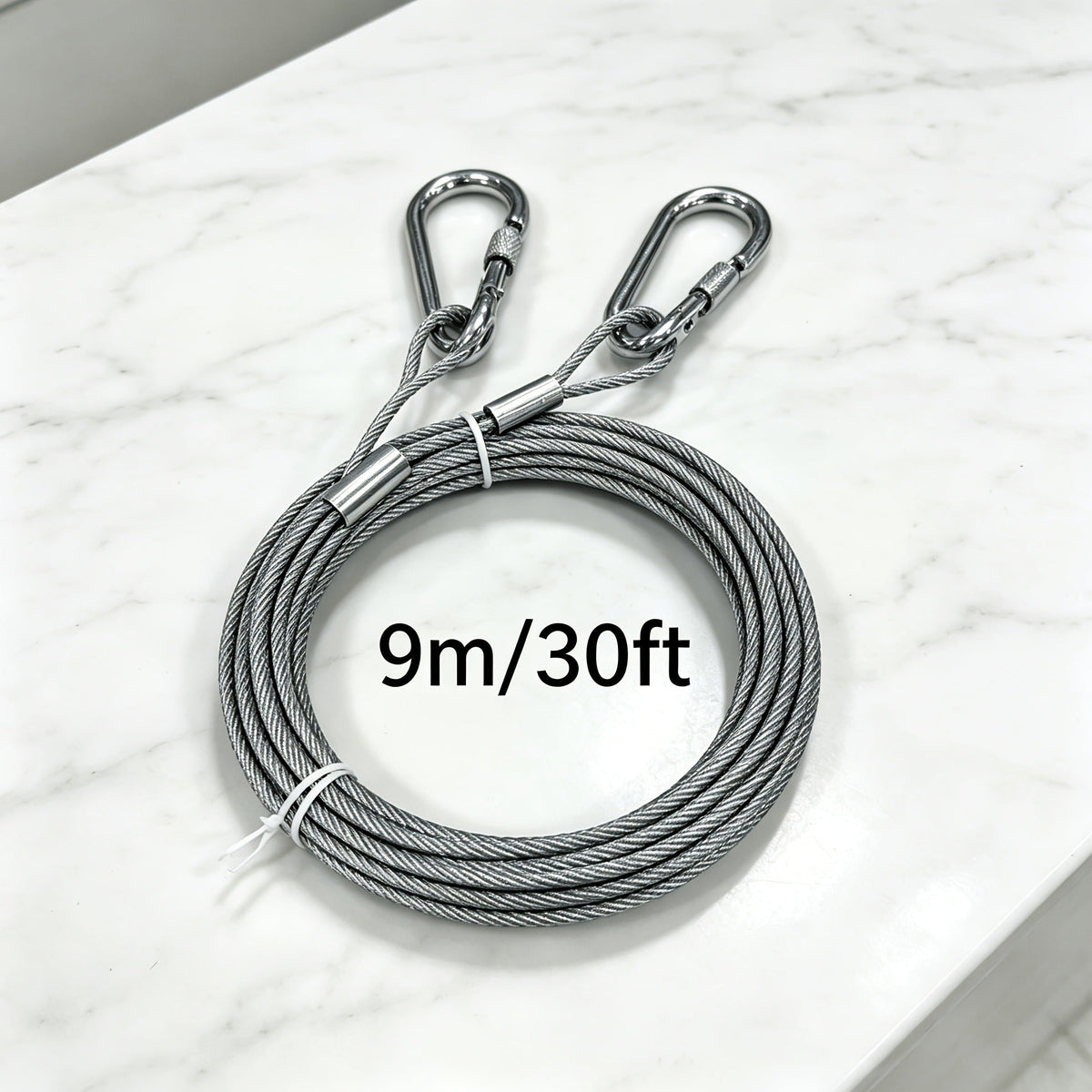 Stainless Steel Dog Leash Reflective Rust-Resistant Heavy Duty Cable Tie-Out for Medium Large Dogs Outdoor Yard Camping 3XL 4XL