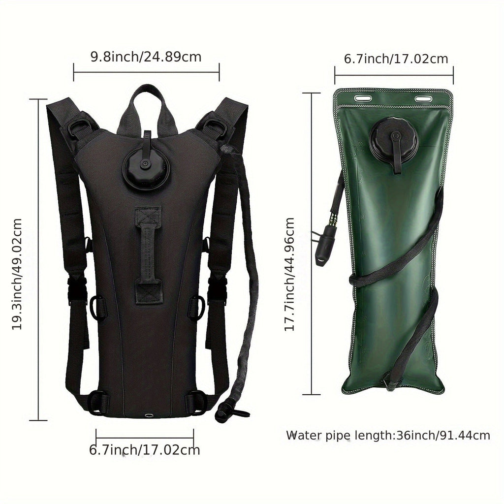 Water Bladder Backpack with 3L & 101.44oz BPA-Free Bladder – Oxford Cloth Hydration Pack for Hiking, Camping & Outdoor Adventures