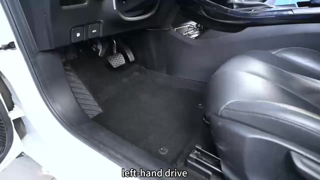 Heart and Cross Car Floor Mats, Four-Piece Black Printed Set with Two Front and Two Rear Mats