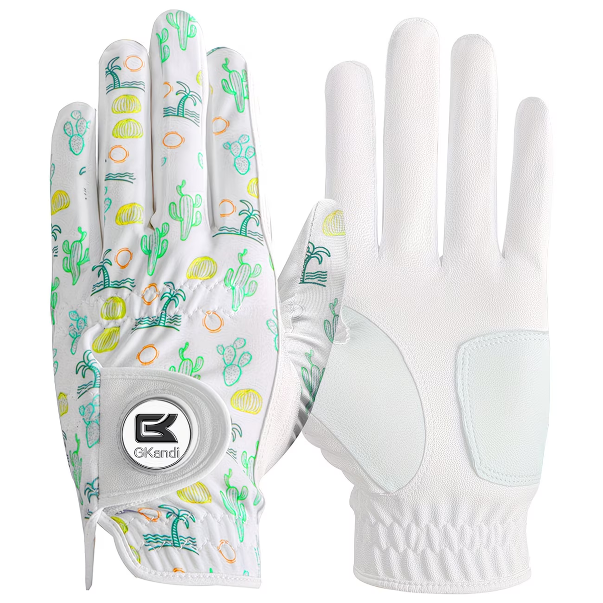 Men's Golf Glove Left Hand with Ball Marker – Breathable All Weather Grip, Hook & Loop Closure, Sizes S M ML L XL, USA Flag, Blue & White