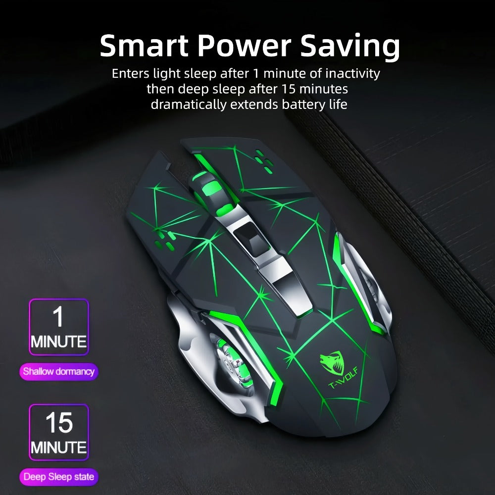 Wireless Gaming Mouse RGB Rechargeable T-WOLF 2.4GHz Large Mouse for PC Laptop Tablet Mac for an Everyday Personal Care Routine