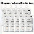 Hanging Moisture Absorber Bags 10-Pack, Dehumidifier Bags for Closet Wardrobe Bedroom Bathroom