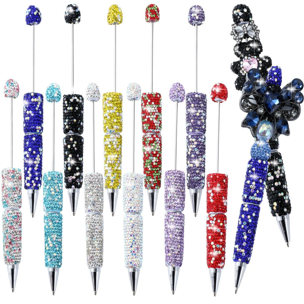 Glitter Beaded Pens Set 20pcs Sparkly String Bead Ballpoint Pens Colorful Fun Writing Pens for Office School Party Favors Wedding Gifts