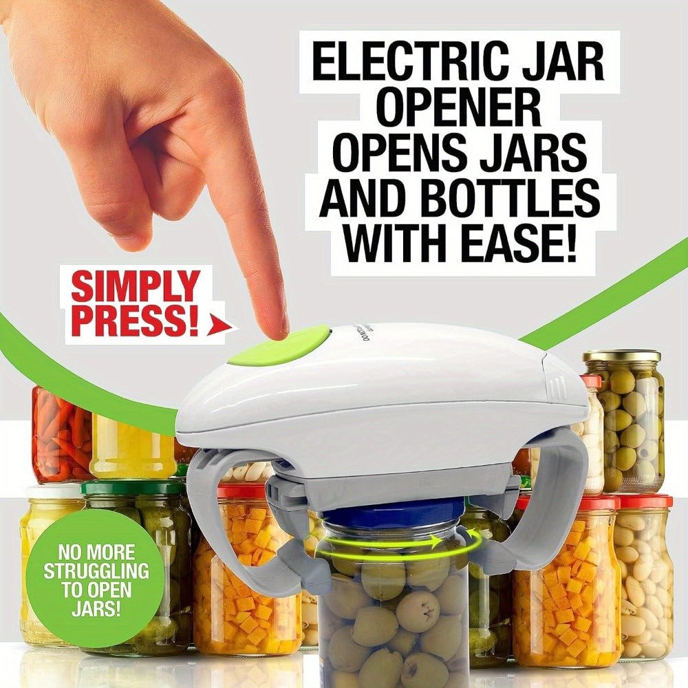 Electric Jar Opener & Bottle Opener, One-Touch Lid Opener for Arthritic Hands, Seniors & Weak Grip