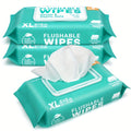 Flushable Wet Wipes Extra Large Thickened 48ct, Alcohol-Free Plant-Based Butt Wipes, Septic Safe