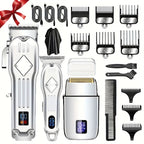 Hair Clipper Kit for Men Cordless USB Rechargeable LCD Screen Beard Trimmer Hair Cutting Set for Entryways, Bedrooms and Living Spaces