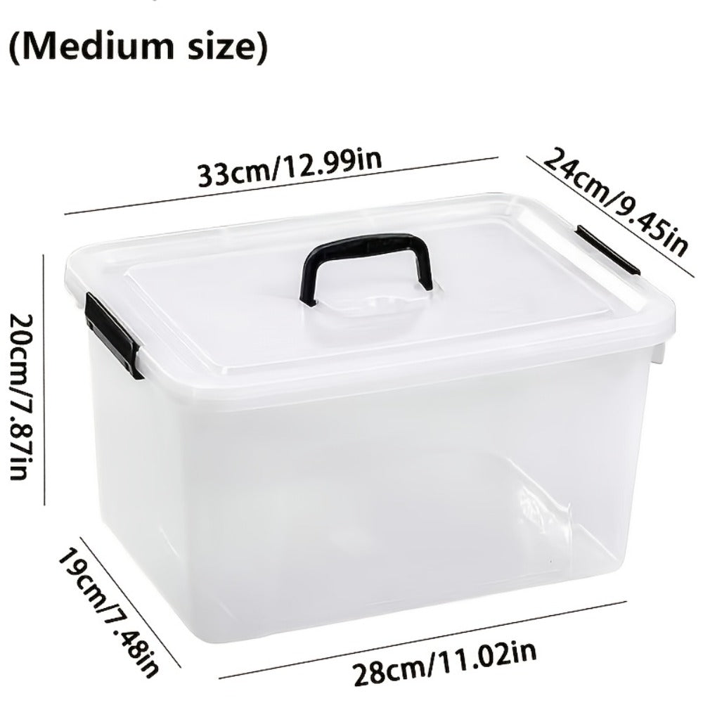 Stackable Clear Plastic Storage Bins with Lids, 6 Pack Large Clip-On Lid Containers for Home, Closet