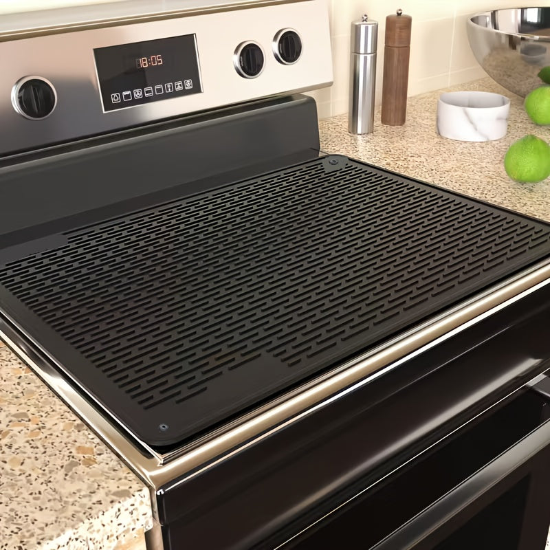 Silicone Stove Top Cover Mat, Heat-Resistant 28x20 Inch Cooktop Protector & Dish Drying Mat for Gas & Electric Stoves