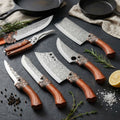 Kitchen Knife Set Professional Forged Chef Knife Set Full Tang Blades with Poultry Shears for Home Cooking, Dining and Outdoor Meals
